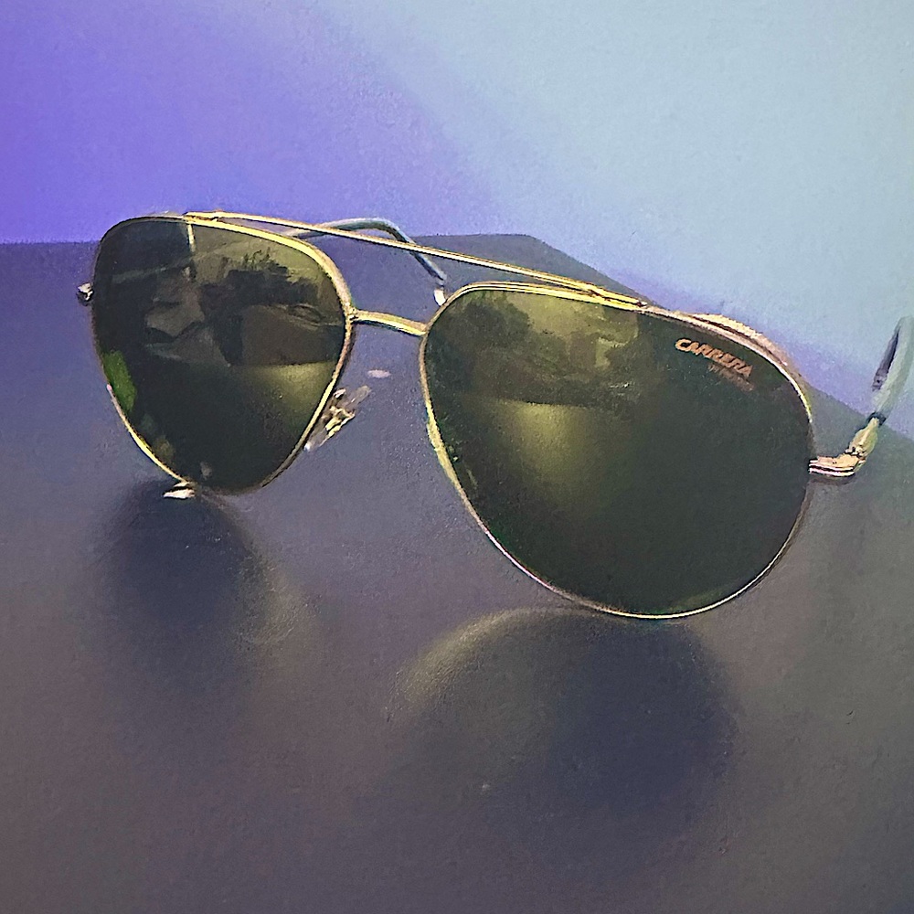 Carrera special edition gold aviator glasses